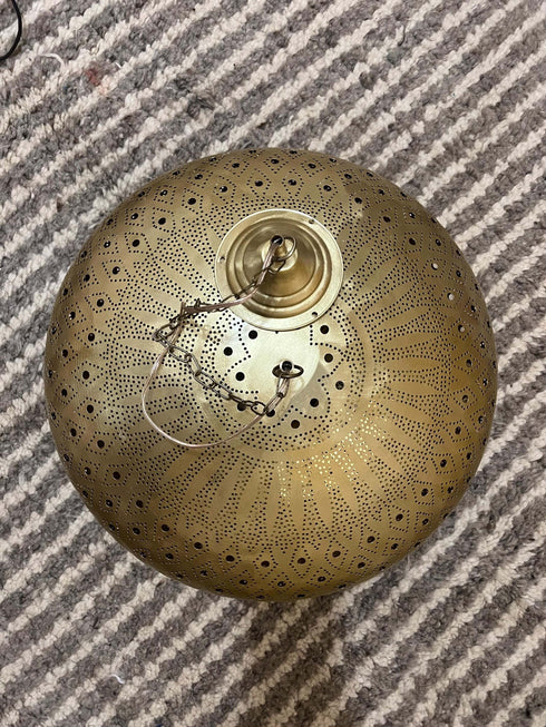 Moroccan Brass Pendant Light | Hand-Engraved Ceiling Lamp (PL 1057)